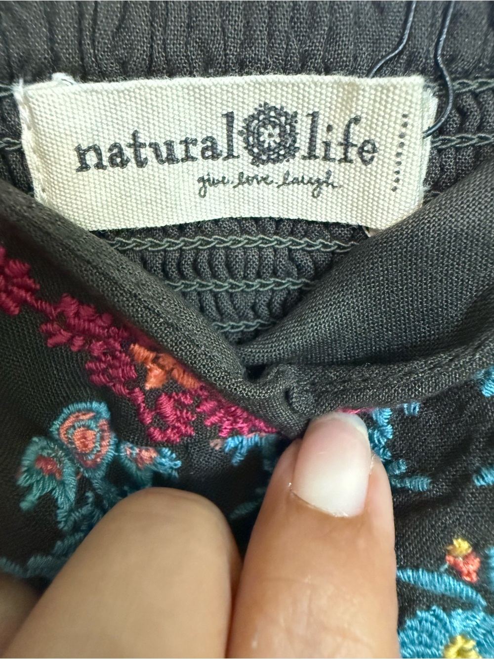 Natural Life Embroidered Boho Tank Top | Size Small - Picture 7 of 8
